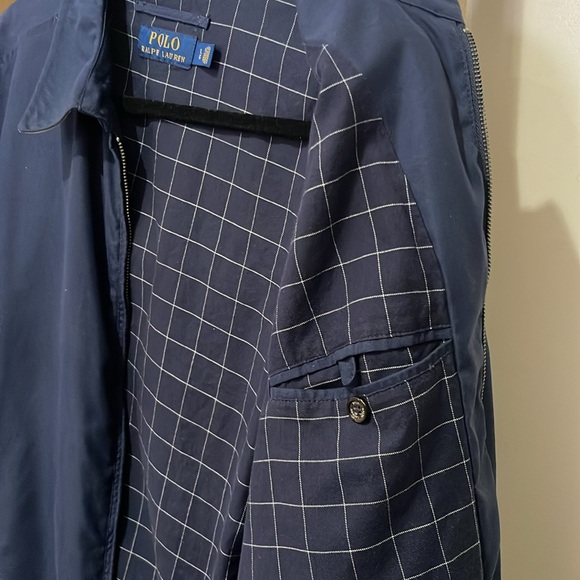 Polo Ralph Lauren Navy Harrington Plaid Lined Full Zip Jacket in Size L - Picture 8 of 15
